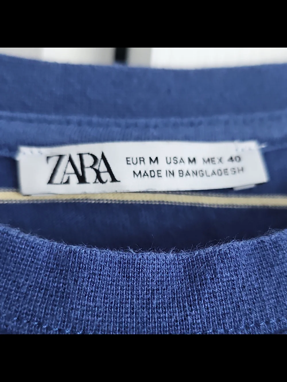Zara Navy & White Striped Layered-Look Long Sleeve Tee